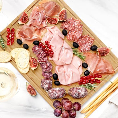 GAOMON 24 x 18 In Extra Large Bamboo Wood Cutting Board, Large Kitchen Chopping Board with Juice Groove, Cheese Charcuterie Board, Butcher Block, Charcuterie Board, 100% Organic Bamboo - size: 24"L x 18"W