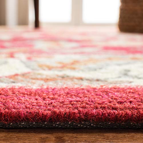 SAFAVIEH Chelsea Collection 3' Round Red HK141C Hand-Hooked French Country Wool Area Rug - color: Red, size: 3' (Round)