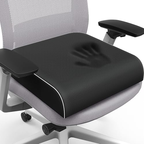 SweetSlubr Seat Cushion, Chair Pad, Memory Foam Tailbone Pain Relief | Office Chair Cushion for Tailbone Pain Relief, Non-Slip Cover, Soft Support for Office Chair, Car Seat,2X-Large/Black - color: Black, size: 2X-Large