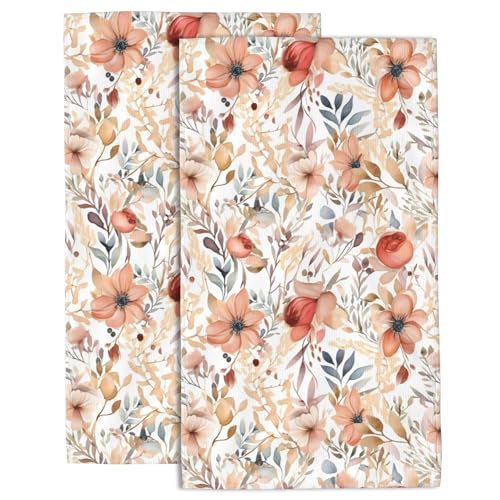 Hand Towels Set of 2 Charming Watercolor Florals Towels for Bathroom Soft Absorbent Decorative Hand Bath Towels Dish Towels for Kitchen Sports Gym Yoga Home Decor 14 x 28 in - color: Charming Watercolor Florals