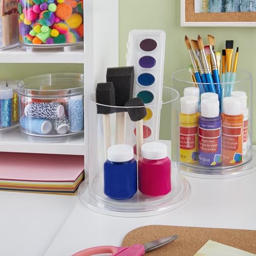 STORi Bella 2-Pack Headband and Scrunchie Holder | Clear Plastic Organizer Display Stand | Holds Hair Ties, Accessories, and Jewelry | Made in USA - style: Headband Holder Set of 2