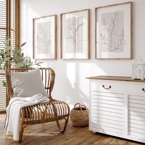 Neutral Botanical Prints Wall Art Flower Minimalist Canvas Wall Decor Vintage Line Wall Art Floral Plant Painting Pictures Beige Boho Artwork Farmhouse Poster for Bedroom 16x24 Inch Unframed Set of 3 - color: Flower - Prints, size: 24"L x 16"W, style: Unf