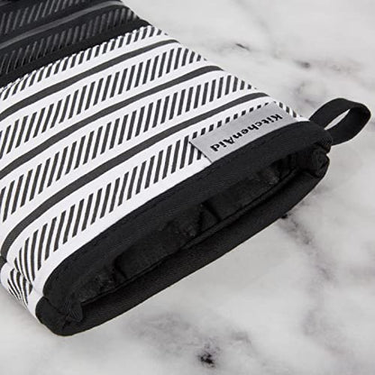KITCHENAID Albany Oven Mitt 2-Pack Set, Matte Black, 7"x13" - color: Matte Black