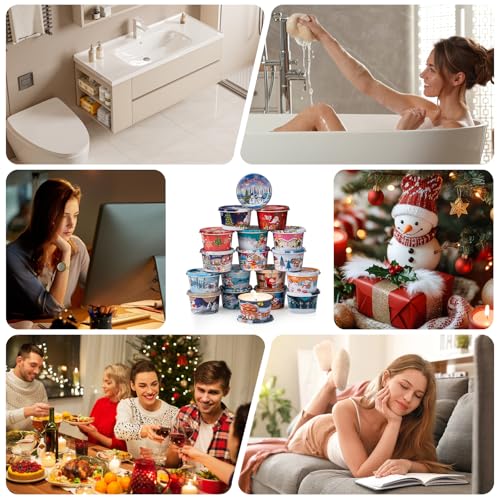 18 Pack Scented Candle Sets | Merry Christmas Aromatherapy Traverl Jar Candles | Soy Wax Candle Sets with 10% Essential Oils for Home and Travel |Gift Sets for Christmas Women - color: 18 Pack Chirstmas