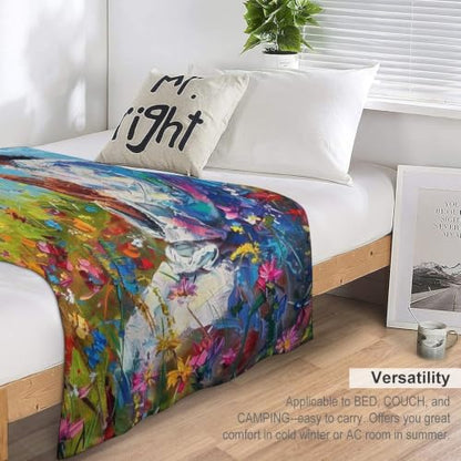 Jesus in Wildflower Field 02 Flannel Blankets Fleece Soft Throw Lightweight Plush Gifts for Couch, Bed, Cozy Sofa Plush, Chair, Lovers 50x60in(125x150cm) - color: Style-11, size: 50x60in(125x150cm)