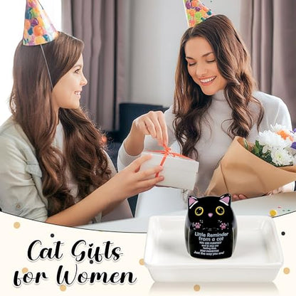 PUDDING CABIN Cat Gifts for Women Ring Holder for Jewelry, Spiritual Encouragement Gifts for Women Mom Friend Sister, Gifts for Black Cats Lovers, Birthday Mothers Day Christmas & Wedding - style: Black Cat