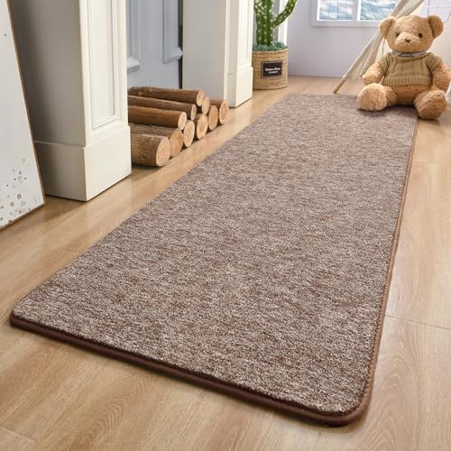 Keeko 2x8 Area Rugs for Living Room,Soft Washable Memory Foam Bedroom Rug | Indoor Throw Rug Low Pile Minimalist Non Slip Carpet for Kids Nursery Classroom Dorm Room Home Decor Brown and White - color: Brown-white, size: 2' X 8' (Rectangular)