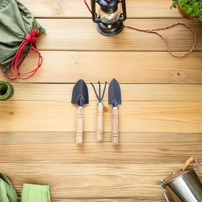 Happyyami 9pcs Mini Garden Tool Set for Indoor Plants and Herb Gardens – Hand Trowels and Cultivators with Metal Blades, Small Handles for Flower Planting and Soil Loosening