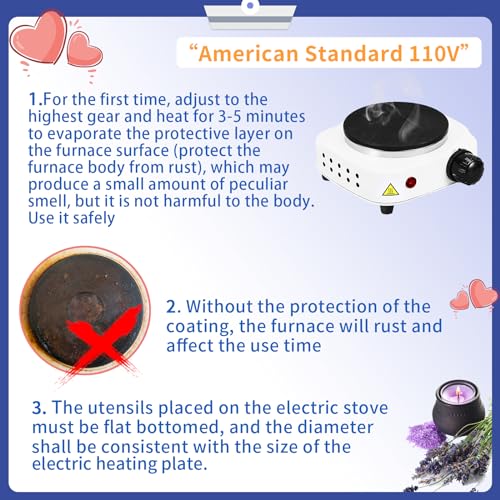 SAEUYVB Candle Making Kit/Supplies with Electric Hot Plate（White） | Wax Melter for Candle Making,Candle Making Supplies for Beginners with Pouring Pot,Hot Plate,Instruction Manual and More - color: white kit