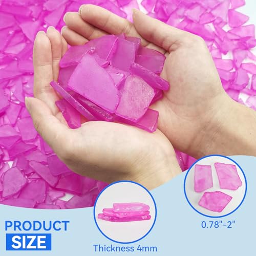 Keedolla 15 Oz Flat Frosted Sea Glass Vase Filler Crushed Tumbled Seaglass Stones Pieces Bulk for DIY Crafts, Wind Chimes, Jewelry Making - Rose Red - color: Rose Red, size: 15 OZ / 0.93 LB