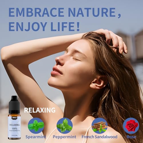 Essential Oil Blends, Essential Oils Set for Diffusers for Home, Well-Being Kit- Spearmint Tea, Calming, Dreams, Relaxing, Mood, Fresh Air Aromatherapy Oils for Humidifiers, Skin, 6x10ml - color: Green
