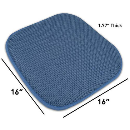 4 Pack Memory Foam Honeycomb Nonslip Back 16" x16" Chair/Seat Cushion Pad, Blue - color: Blue, size: 4 Pack