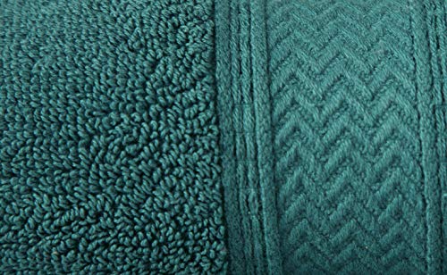 HILLFAIR Premium 600 GSM 6 Piece Set - 2 Bath Towels, 2 Hand Towels & 2 Washcloths - Teal Cotton, Machine Washable, Hotel Quality, Super Soft & Highly Absorbent - color: Teal, size: 6 Piece Towel Set