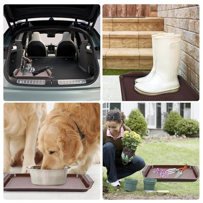Shoe Mat 3 Pack Rubber Boot Tray Boot Mats for Entryway for Garden, Bedroom, Entrance Area, Garage Boot Mat,Green - color: Green