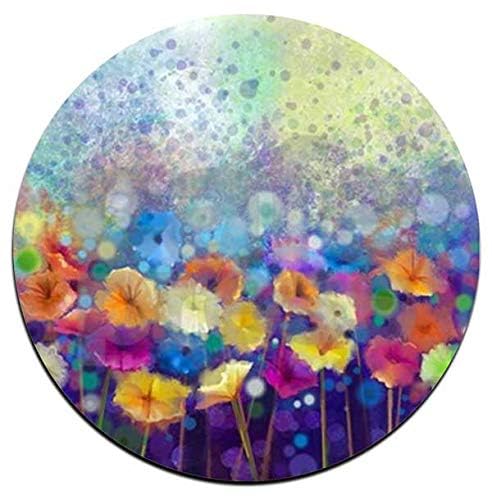 Watercolor FlowersRound Coaster Set - Made of Recycled Rubber - Set of 4 - color: Watercolor Flowers