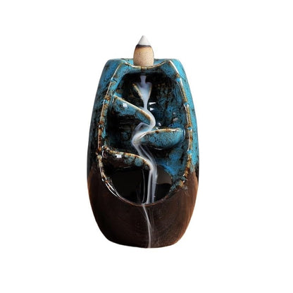 Backflow Incense Burner Ceramic Backflow Incense Burner Aromatherapy Burner Home Incense Burner Ornaments Home Incense Cone Incense Burner Aromatherapy Ornament Incense Waterfall(D) - color: D