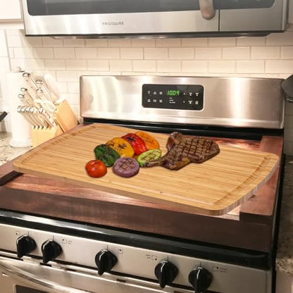 30" Extra Large Bamboo Cutting Boards for Kitchen, Wooden Chopping Board with Juice Groove, Reversible Butcher Block Cutting Board Carving Board for Meat Turkey Veggies, 30 x 20 Inch - size: 30"L x 20"W