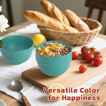 Small Wheat Straw Bowls Sets of 6, Microwave Safe Snack Bowls 10oz | Alternative Handy Plastic Bowls Reusable, Dishwasher Safe Bowls for Snack and Ice Cream, Green Series - color: Green, size: 10oz