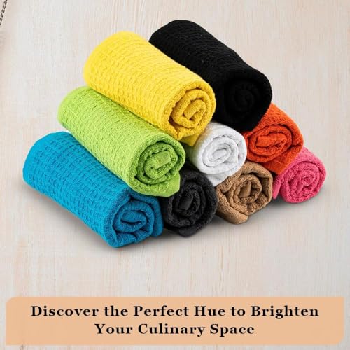 DishCloths Kitchen|Waffle Terry Weave Hand Towels|Cotton 12"x12" Reusable Dish Rags Washing Scrub Cleaning Dishes|Dish Bar Mop Towels Hand Wipes| washcloth |12 Pc Set-White