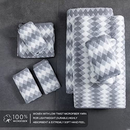 Gray Hand Towels Set 2 Pack-16“x31” Ultra Soft Microfibers Bathroom Towel Set Highly Absorbent Quick Dry Luxury Premium Towel Lightweight Cozy Durable Hand Towel Collection Hotel Spa Gym Kitchen - color: Diamond Gray, size: 2 Pack Hand Towels