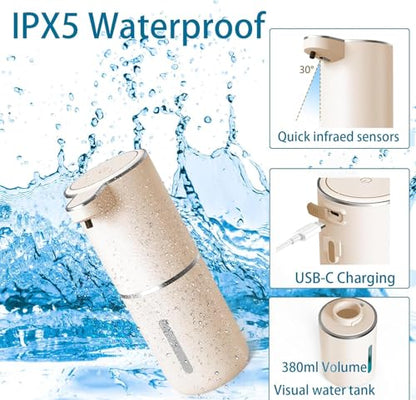 Automatic Liquid Soap Dispenser,Touchless Hand Soap Dispenser USB Rechargeabled Dispenser Electric,Wall Mounted 4 Levels Adjustable Dispenser Pump for Bathroom Kitchen Dish Soap Gold - color: Gold, style: Gel