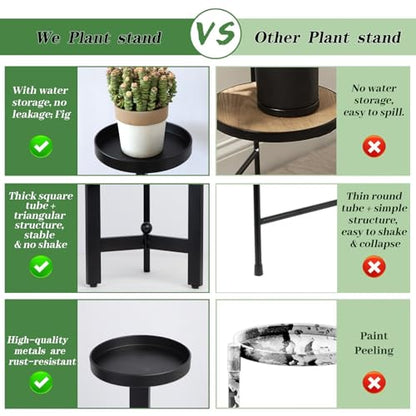 3 Tier Plant Stand - 25 Inch Iron Multi-Tiered Shelf for Indoor & Outdoor Greenery | Modern Space-Saving Display Rack for Flowers, Succulents, and Home Decor