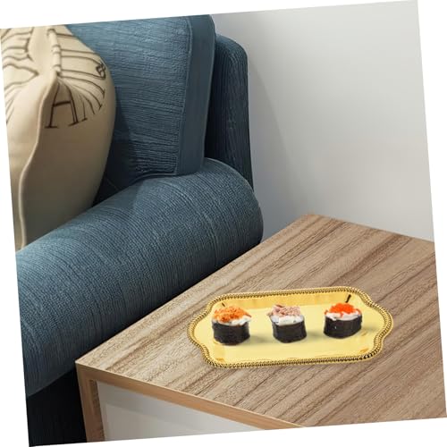 Antique Floral Engraved Serving Tray Rectangular Metal Platter for Beverages and Desserts Elegant Buffet and Wedding Decor Reflective Finish for Stunning Presentation