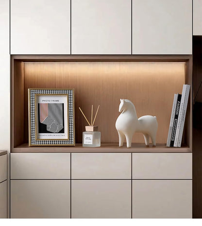Modern Simple Ceramic White Horse Living Room Home Office Decoration (Small White Horse) - size: samll