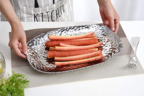 Pampa Bay Millennium Porcelain Large Serving Platter, 14 inch - color: Silver Tone