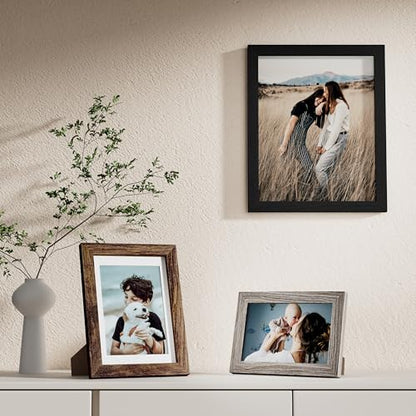 Vittanly 10 Pack Gallery Wall Frame Set, Black, Brown, Dark Grey | Gallery Wall Frame Set: 2pcs 8x10, 4pcs 5x7 & 4pcs 4x6 Photos for Wall & Table, Picture Frames made of Engineered Wood - color: Black & Brown & Dark Grey