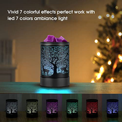 Enaroma Fragrance Wax Melts Warmer with 7 Colors LED Changing Light Scent Oil Candle Warmer for Home Office-Deer Timer - color: Deer Timer