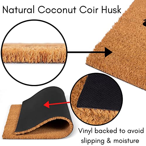 Coir Doormat 'Doorbell Fucked Shout Cunt Really Loud' 15.7" x 23.6" Water Resistant Thick Brown Mat with Heavy Duty Anti-Slip Backing - color: Doorbell Fucked Shout Cunt Really Loud
