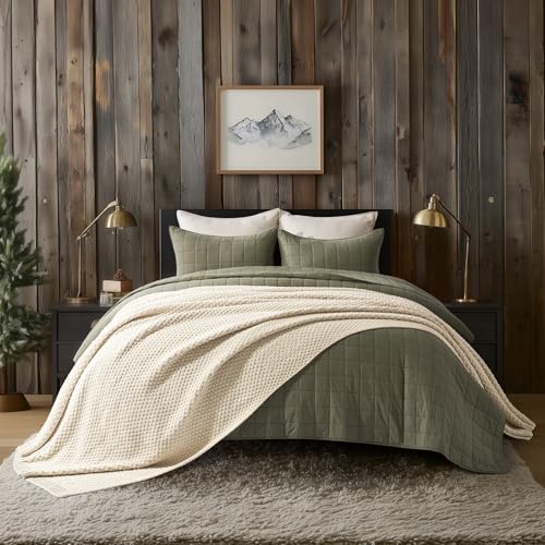 EVERGRACEHOME Chunky Chenille Knit Throw Blanket, 108x92, Beige | Sculpted Moss Stitch, Chic Modern Farmhouse, All-Season Warmth, OEKO-TEX® Certified, Oversized King for Couch, Bed, Sofa - color: Beige, size: 108" X 92"
