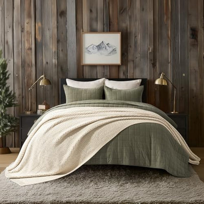 EVERGRACEHOME Chunky Chenille Knit Throw Blanket, 108x92, Beige | Sculpted Moss Stitch, Chic Modern Farmhouse, All-Season Warmth, OEKO-TEX® Certified, Oversized King for Couch, Bed, Sofa - color: Beige, size: 108" X 92"