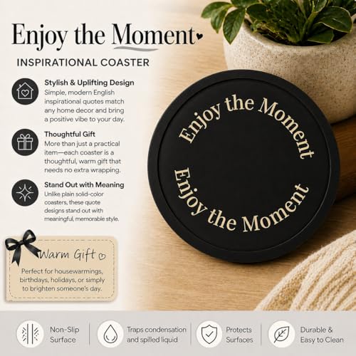 Silicone Coasters Set of 6, Premium Drink Coaster with Holder, Non-Slip, Non-Stick, Dishwasher Safe, Perfect for Hot and Cold Drinks, Protect Your Desks and Tables(6 Black) - color: Black