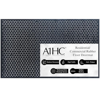 A1HC New All Purpose Rubber Extra Drain 70% Area Floor Mat with Holes for Restaurant Kitchen, Bar Area, Commercial, Residential Entrance, Anti Slip Pool, Garage, Patio High Traffic Area Mat 41x61 Inch - size: 61"L x 41"W x 0.3"Th
