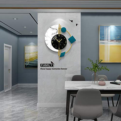 Large Wall Clocks Battery Operated Modern Clock for Living Room | Analog Silent Non-Ticking Bedroom Office Kitchen Home Decor Metal Glass Wall Decoration for Indoor House Gold 19*22 inch - style: Contemporary