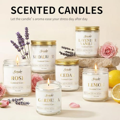 Sandalwood Scented Candle 7oz Soy Wax Jar Candle Long Burning Aromatherapy Candle for Home Bedroom Gift for Women Men Housewarming New Home Gift - size: Pack of 1
