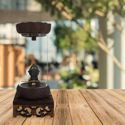 Backflow Incense Burner Creative Aroma Stove with Base Large Sandalwood Incense Holder for Home Fragrance and Zen Aromatherapy Decoration
