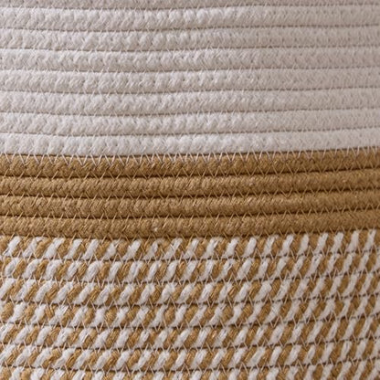 Extra Large Nursery Storage Basket, 20 x 20 x 13.8 inches - 100% Cotton Rope Baskets with Handles, Blanket Basket for Toys, Blankets & Pillows (Gradient Brown) - color: Gradient Brown