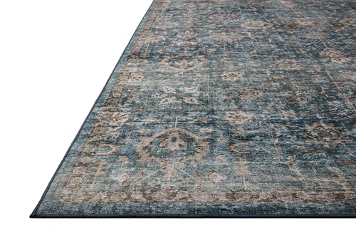 Loloi Anniston Lagoon/Natural 2'-3" x 3'-9" Accent Rug | ANS-02 Machine Washable Printed Approx. 2x4 Blue Entryway Kitchen, Traditional, Distressed, Accent Rug - color: Lagoon / Natural, size: 2'3" x 3'9" (Rectangular)