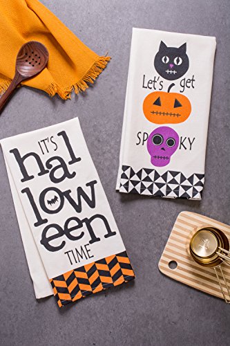 DII Halloween Kitchen Collection Printed Dishtowel Set, 18x28, Let's Get Spooky, 2 Piece - color: Let's Get Spooky