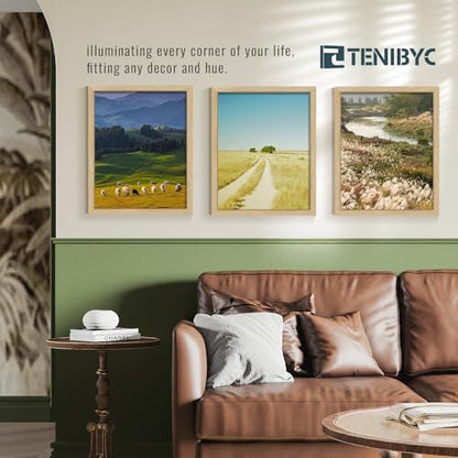 16x20 Frame 3 Pack, Natural Oak Wood Picture Frame with HD Tempered Glass, Display 16x20 or 20x16 photos, posters and Art Prints, Wall Hanging - color: Oak, size: 16 X 20, style: 3 Pack