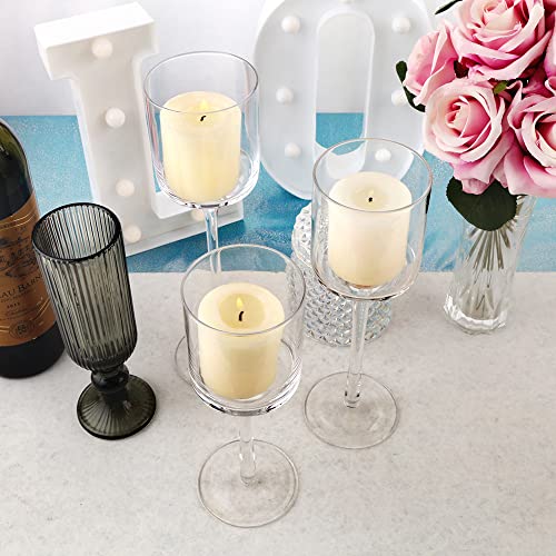 12 Sets (36 Pcs) Elegant Tea Light Glass Candle Holders Wedding Table Centrepiece Suitable for Candles Under 6cm (2.36") in Diameter (12SETS Clear) - color: 12sets Clear