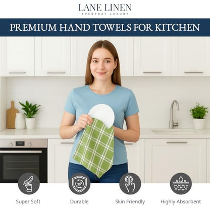 LANE LINEN Cotton Kitchen Towels Set, 4-Pack – Absorbent, Quick-Drying Dish Towels, 18" x 28" - Sage Green - color: 09: Sage Green, size: 18''x28" - 4 Pack