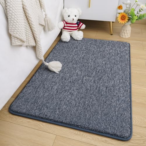 2x3 Small Rug for Bedroom, Soft Memory Foam Rugs for Living Room | Indoor Bedside Rug Non Slip Low Pile Accent Floor Carpet for Entrance Entryway Kitchen Kids Dorm Room Decor, Blue and White - color: Blue and White, size: 2' x 3' (Runner)