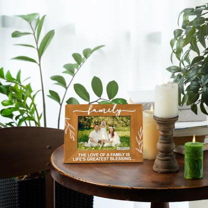 Family Gifts, Wooden Picture Frame - The Love of a Family is Life's Greatest Blessing, Gift for Dad, Mom, Grandparents, Father, From Son, Daughter, Rustic Photo Frames 4 x 6-Nature Wood Texture A2 - color: Color 03