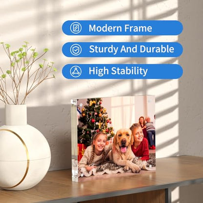 NIUBEE 8.5x11 Picture Frame, Clear Certificate Document Photo Frame | Shatterproof &Safe, 95% High Transparency, UV protection, Double-sided display Magnetic Desktop Frames for Picture Display - size: 8.5x11"(1 Pack)