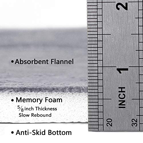 Flamingo P Non Slip Memory Foam Bath Mat Rug Fast Drying Soft Bathroom Shower Mats Rugs, 24x17 Inches, Grey - color: Grey Straight Line, size: 24" X 17"