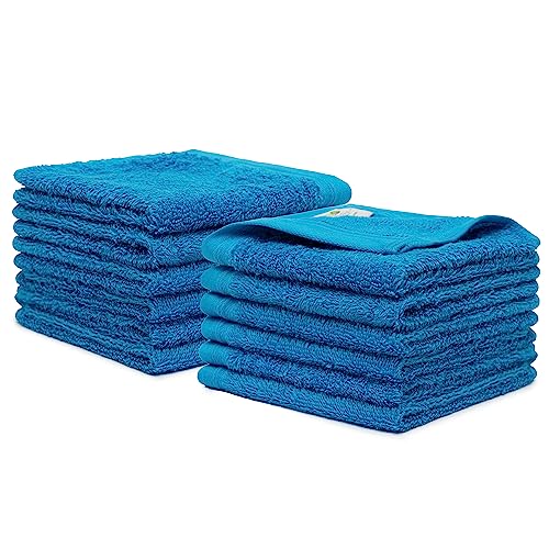 100% Cotton Washcloths Set 13” x 13” | Petrol Towels | Set of 12 Ultra Soft and Highly Absorbent Washcloths Sets for Bathroom, Gym, Hotel, Spa | Machine Washable Face Towel - color: Petrol, size: 12 Pcs 13" x 13"